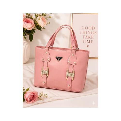 Trendy Pink Ladies Handbag for Daily Use