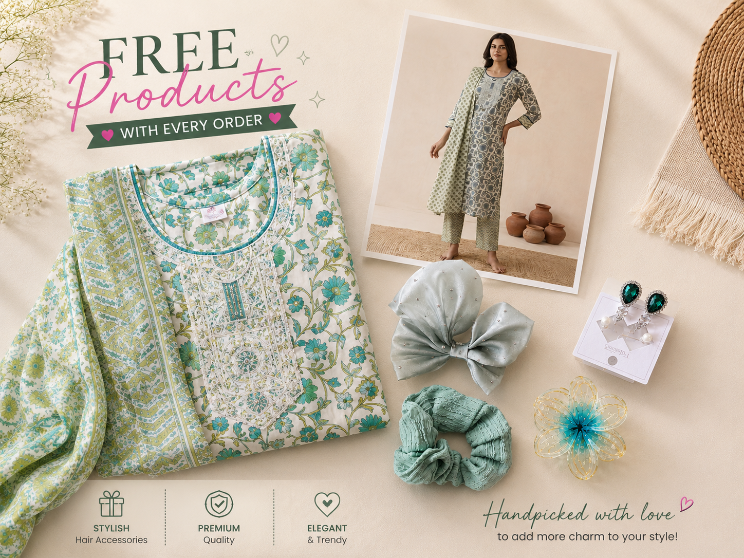 Stylefire New Trendy Kurti Set With Free Gift For Women